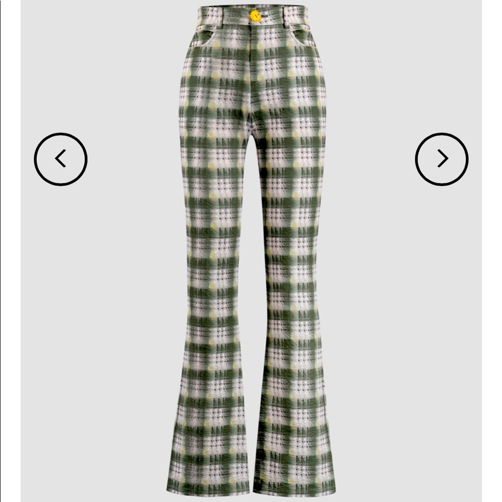 Plaid Flare Trousers